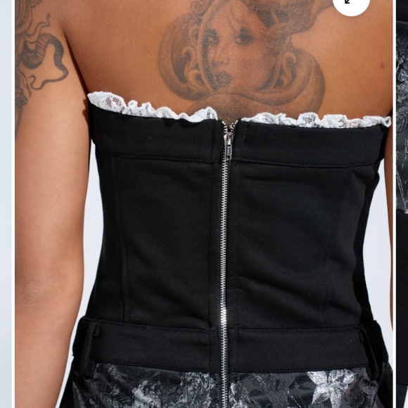 AKIRA Black and White Patchwork Jumpsuit - Picture 6 of 10